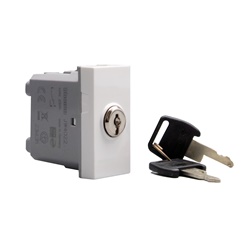 Deviatore 1P 10AX chiave estraibile 250V bianco per impianti elettrici modulari