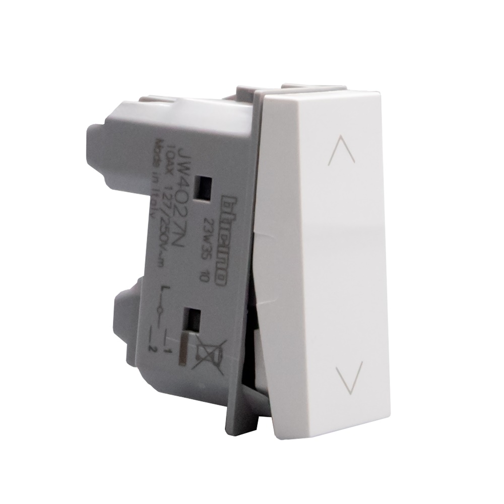 Commutatore elettrico 1P 10 AX 250 Vac tasto 1-0-2 bianco per impianti elettrici