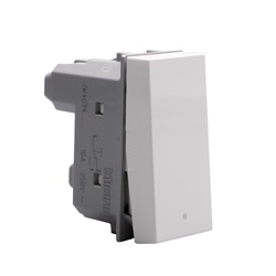 Pulsante elettrico MATIXGO 1P NO NC 10A illuminabile bianco per impianti elettrici