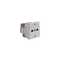 Presa elettrica compatta 2P+T 16A bianco flat per impianti residenziali e commerciali