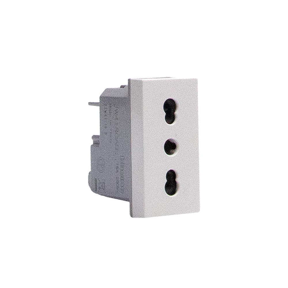 Presa bipasso 2P+T 16A 250V bianco antibatterico per spine standard Italia P17/11