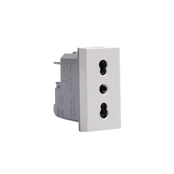 Presa bipasso 2P+T 16A 250V bianco antibatterico per spine standard Italia P17/11
