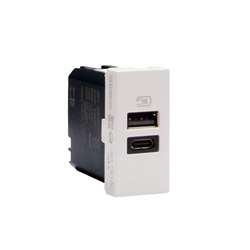 Caricatore USB AC MatixGO 15W 1m bianco porta A e C ricarica dispositivi elettronici