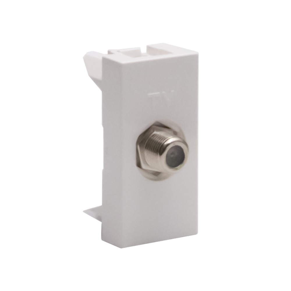 Presa SAT tipo F 1 modulo 75 ohm bianco connettore coassiale TV segnale satellitare