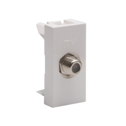 Presa SAT tipo F 1 modulo 75 ohm bianco connettore coassiale TV segnale satellitare