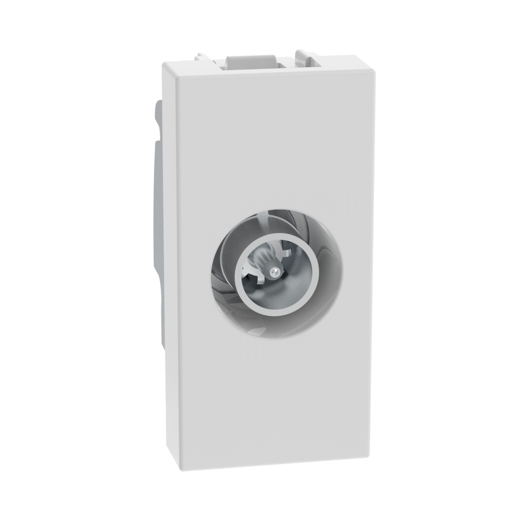 Presa TV passante 1 modulo bianco 14dB per impianti antenna centralizzati e satellite