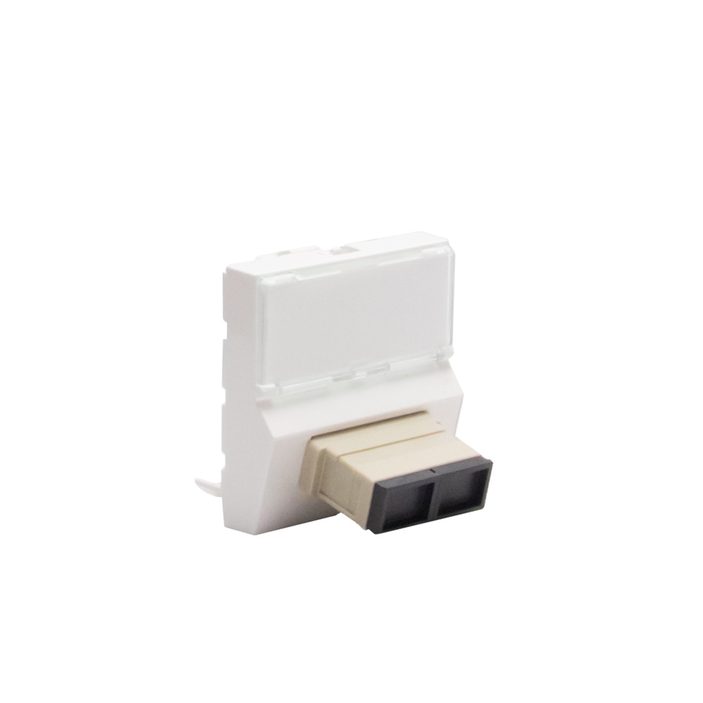 Connettore ottico SC duplex 2 moduli bianco per cavo fibra ottica postazione lavoro