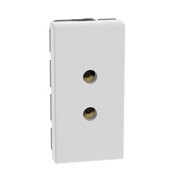 Presa 2 poli mignon 6A 24V SELV bianco antibatterico connessione a morsetto per circuiti ausiliari