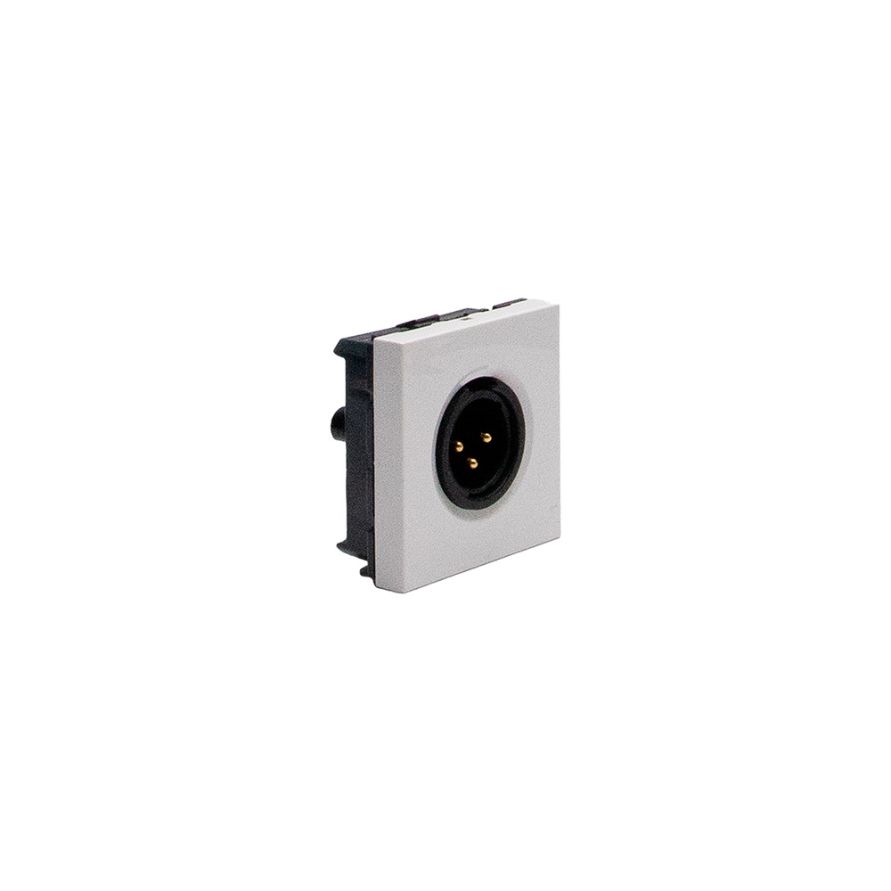Connettore XLR 3 pin maschio bianco per applicazioni audio e elettriche professionali