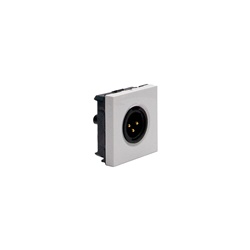 Connettore XLR 3 pin maschio bianco per applicazioni audio e elettriche professionali
