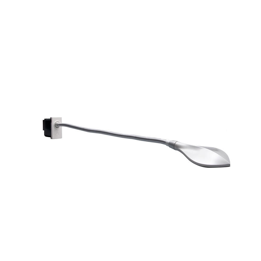 Lampada lettura dimmerabile LED 3W braccio flessibile 31 cm per testata letto bianco