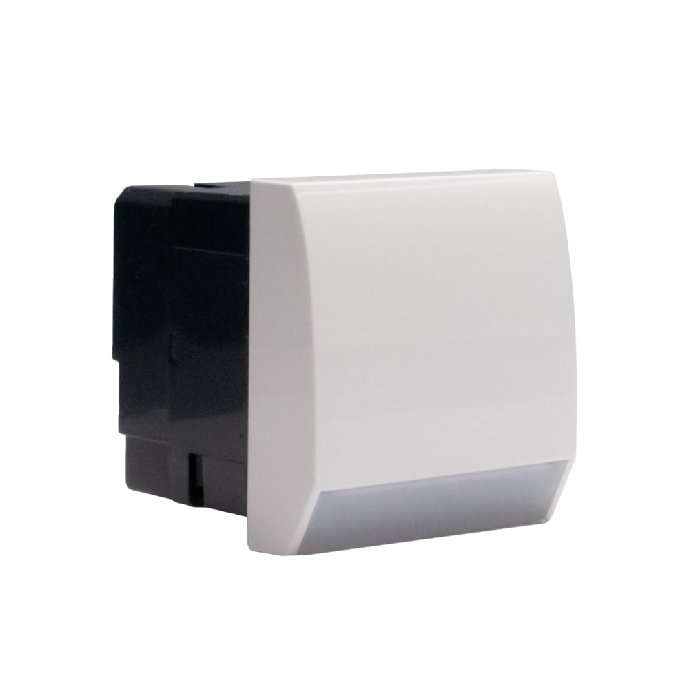 Lampada segnapasso LED bianco 0,5W 230Vac 2 moduli con interruttore ON-OFF per segnalazione sicurezza