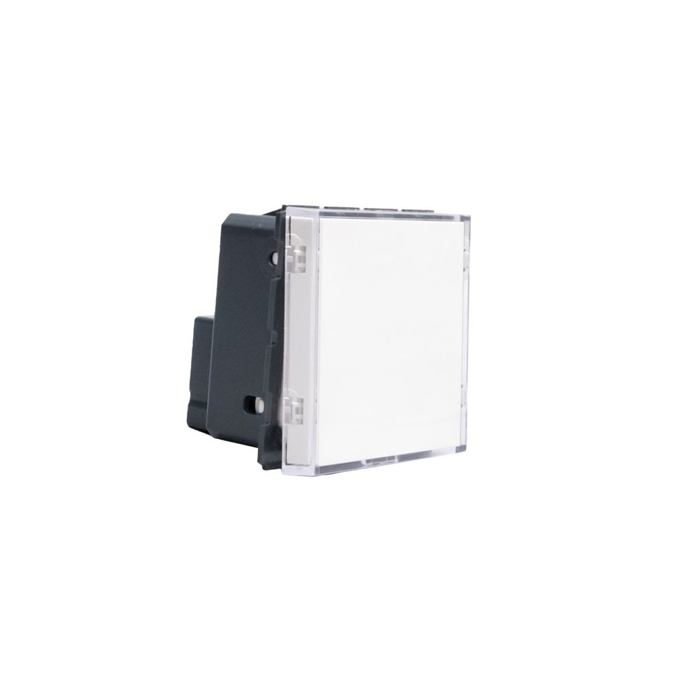 Pulsante targa MatixGO 1P NO 3A 250V AC illuminato LED bianco 2 moduli per impianti elettrici