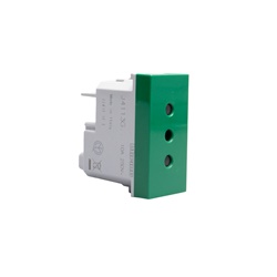 Presa elettrica 2P+T 10A 250V interasse 19mm alveoli schermati verde MatixGO