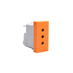 Presa elettrica 2P+T 10A 250V arancione interasse 19mm alveoli schermati MatixGO