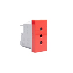 Presa elettrica 2P+T 10A 250V interasse 19mm alveoli schermati rosso MatixGO