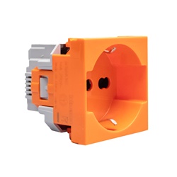 Presa elettrica MATIXGO 2P+T 16A 250V bipasso arancione uso professionale impianti elettrici