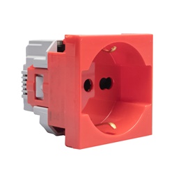 Presa elettrica MATIXGO 2P+T 16A 250V bipasso rosso per impianti elettrici
