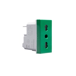 Presa bipasso MATIXGO P17/11 16A 250V verde per spine 2P+T standard Italia uso domestico e professionale