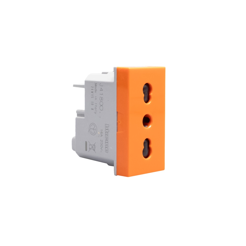 Presa elettrica bipasso MATIXGO 16A 250V arancione per uso domestico e industriale