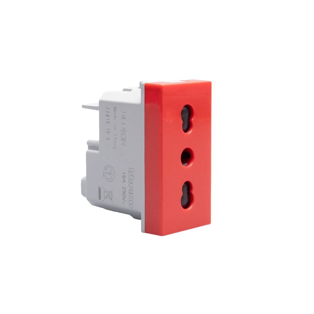 Presa bipasso industriale MATIXGO P17/11 16A 250V rosso sicurezza standard Italia