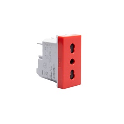 Presa elettrica bipasso 2P+T 16A 250V rosso antibatterico per uso professionale