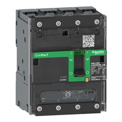 Interruttore, ComPacT NSXm 160E, 16kA/415VAC, 4 poli 3D (neutro non protetto), Sganciatore TMD 160A, busbar/connettori