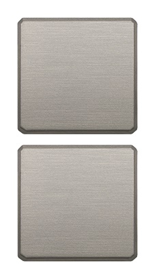 Due tasti flat intercambiabili senza simboli nichel spazzolato per impianti elettrici