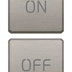 Due tasti Flat intercambiabili simboli ON OFF nichel spazzolato per comando elettrico