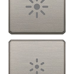 Due tasti flat dimmer nichel spazzolato per controllo illuminazione ambiente interno