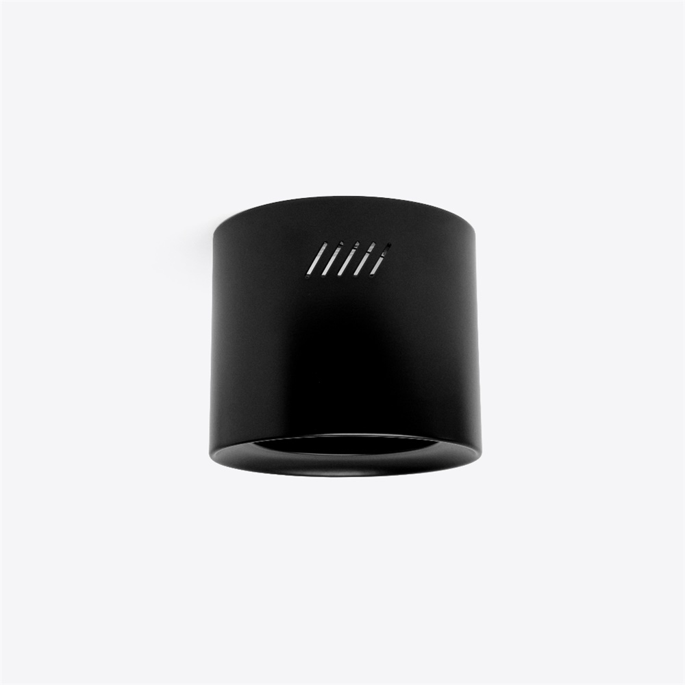 Accessorio superficie rotondo nero alluminio impianti elettrici