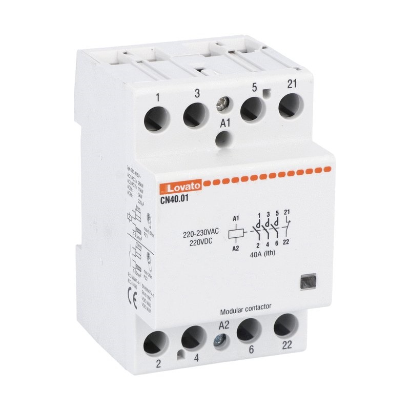 Contattore modulare tripolare 40A AC1 3P+NC 220-230V per automazione industriale