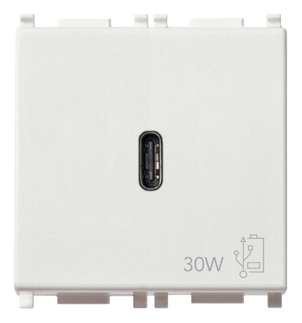 Alimentatore USB C 30W Power Delivery ricarica rapida per dispositivi elettronici bianco
