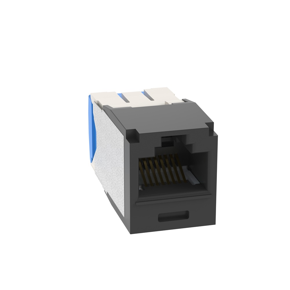 Mini-Com® UTP RJ45 Cat 6A TG Jack Module, nero