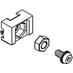 Kit morsetti 4 poli per barre elettriche 28,5x10x8mm installazione industriale