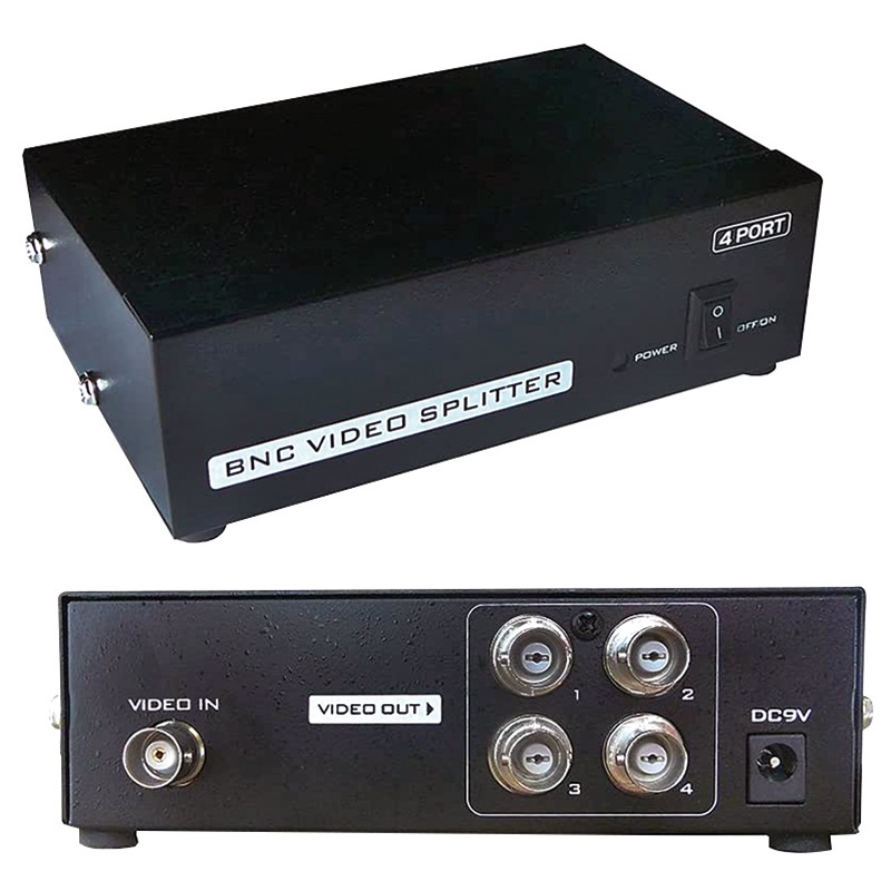 Splitter BNC 1 ingresso 4 uscite trasmissione video stabile videosorveglianza