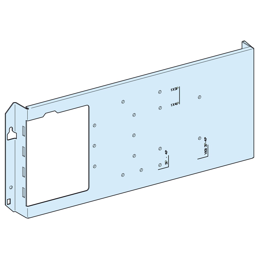 Piastra di fondo NS250 H fissa/rot per armadi PrismaSeT compatibile ComPact NSX/CVS/Vigi 250A acciaio bianco 600 mm