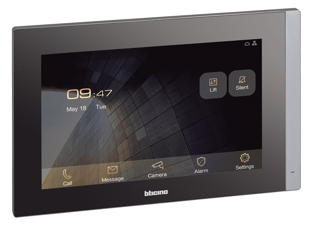 Videocitofono IP posto interno 10” touch vivavoce pulsante SOS controllo ascensore smart home