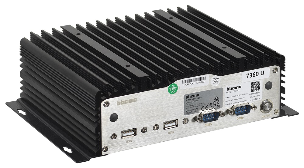 Server IP con software configurazione e gestione controllo accessi per sistemi videocitofonici e automazione elettrica