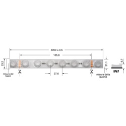 WALL WASHER LED 42W/M 24V RGB IP67 illuminazione esterni resistente e versatile