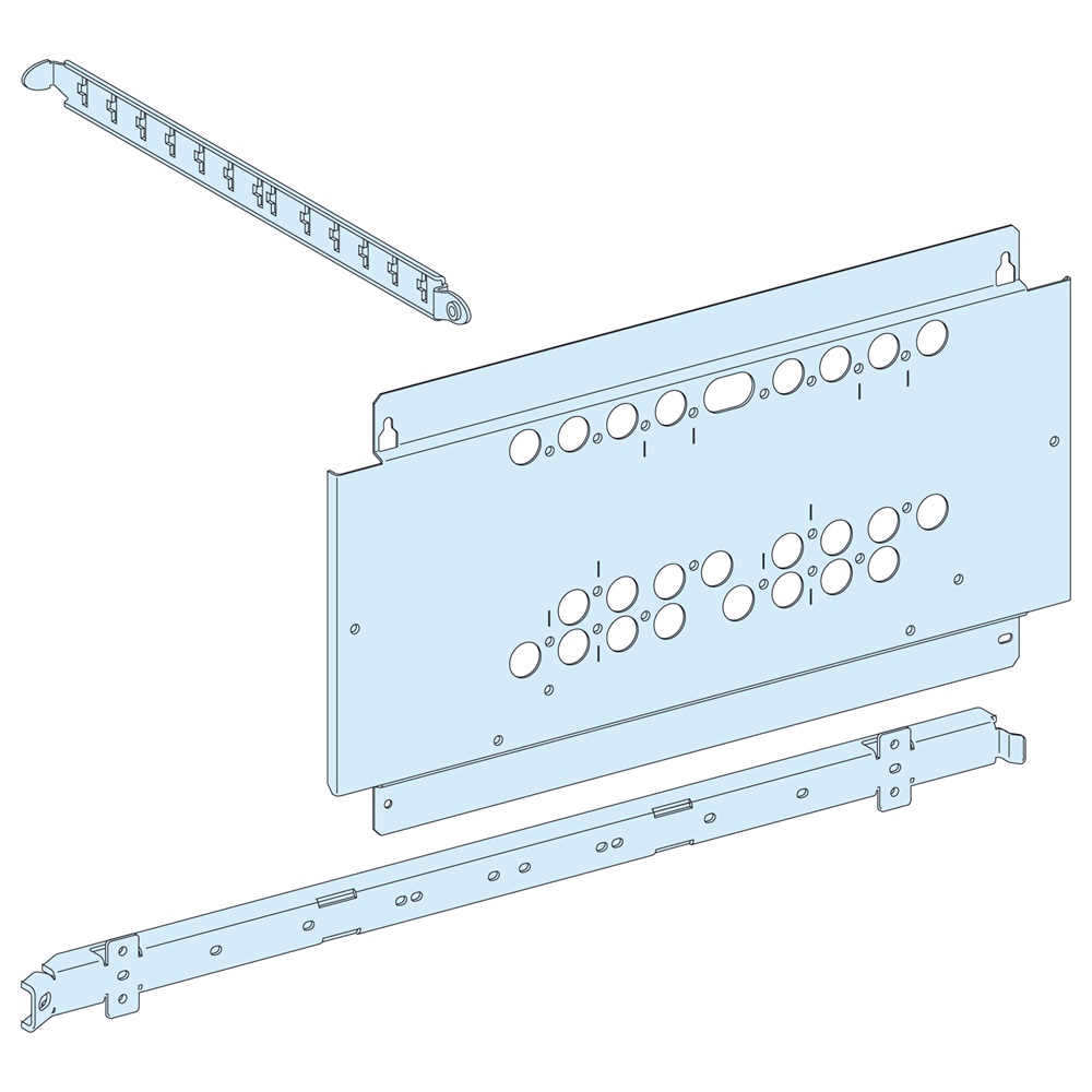 Piastra fondo montaggio compatibile ComPact NSX/INS 250A 3P/4P acciaio bianco