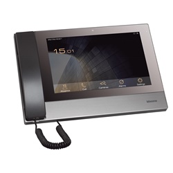 Centralino portineria IP touch 10” con cornetta audio, controllo accessi, gestione chiamate, apertura elettroserrature, monitoraggio telecamere Onvif, alimentazione PoE o alimentatore