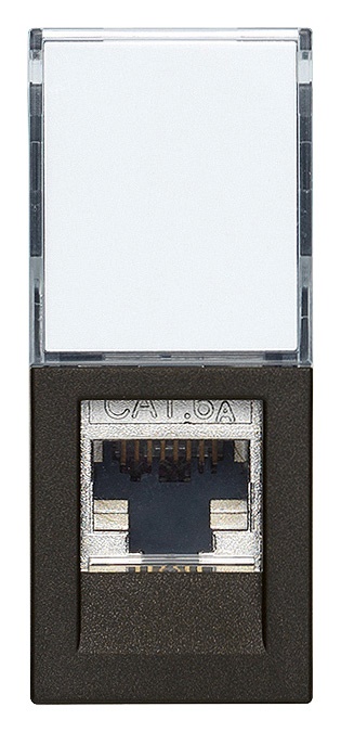 Presa RJ45 Netsafe Cat6A FTP nero schermata cablaggio universale T568A/B uso rete dati