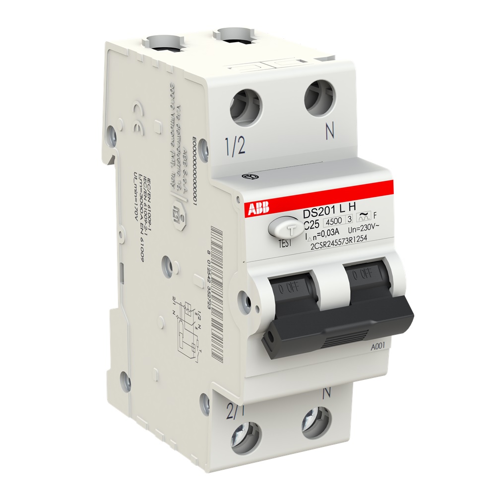 Interruttore differenziale magnetotermico 1P+N 25A 30mA Tipo F per impianti residenziali e inverter
