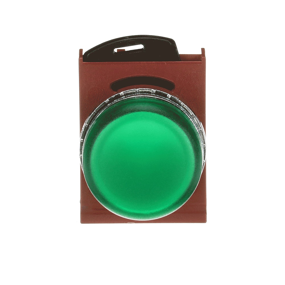 Spia luminosa modulare verde satinata diffusore diffuso per impianti elettrici professionali
