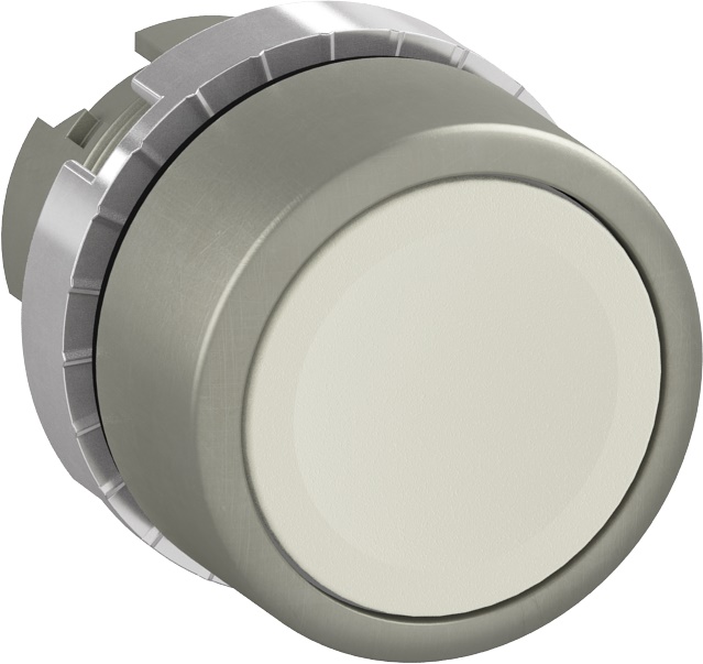 Pulsante modulare metallo satinato bianco filo non illuminato per industria e edilizia
