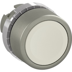 Pulsante modulare metallo satinato bianco filo non illuminato per industria e edilizia