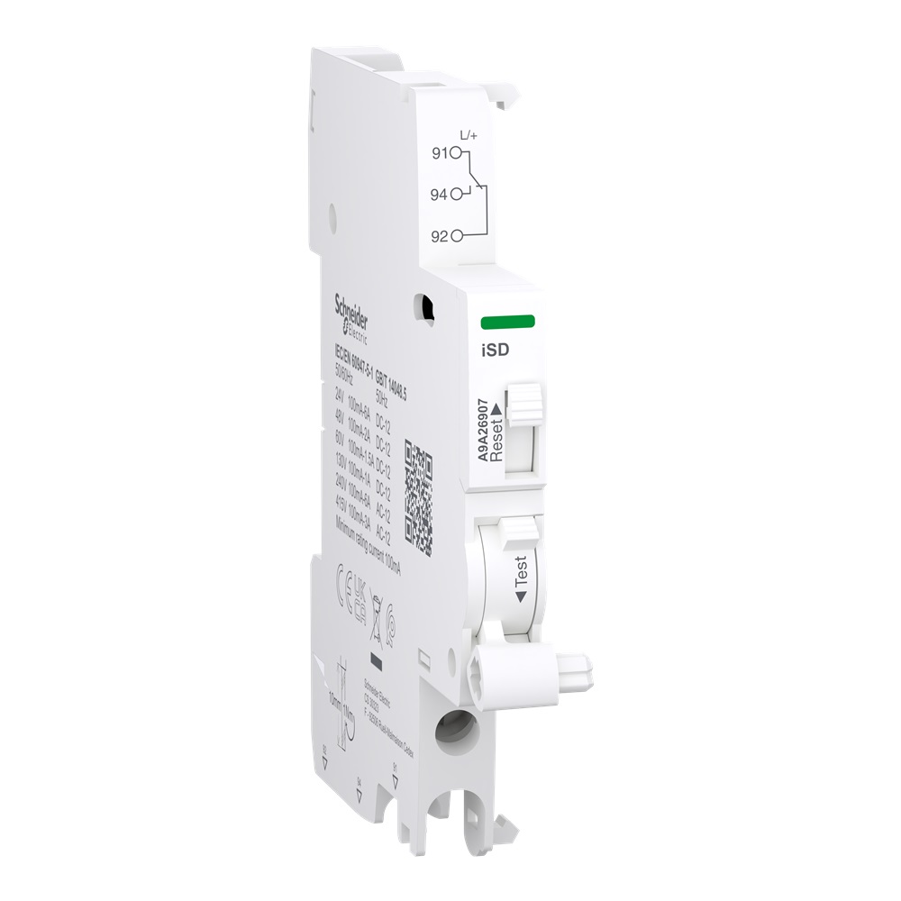 Contatto ausiliario Acti9 iSD per iC40/C60/iID/iSW-NA/RCA, 100mA to 6A, connessione dal basso