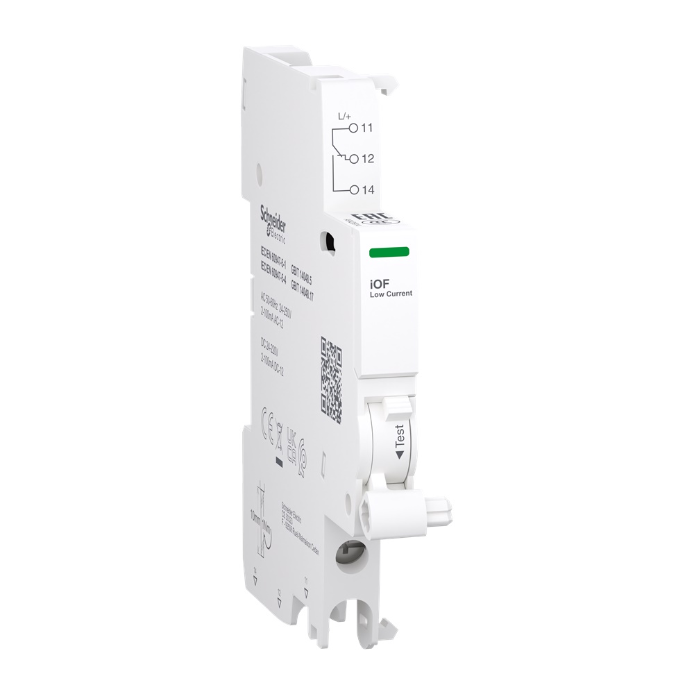 Contatto ausiliario modulare Acti9 iOF 1 C/O 24-240 V AC/DC segnalazione remota impianti commerciali e industriali