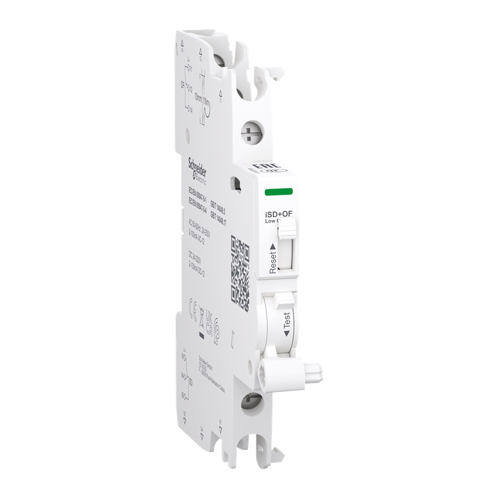 Contatto ausiliario Acti9 iOF+OF/SD per iC40/C60/iID/iSW-NA/RCA, 2mA to 100mA, connessione dallalto e dal basso